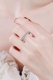2.2 Carat Moissanite Rhodium-Plated Ring - Trendsi