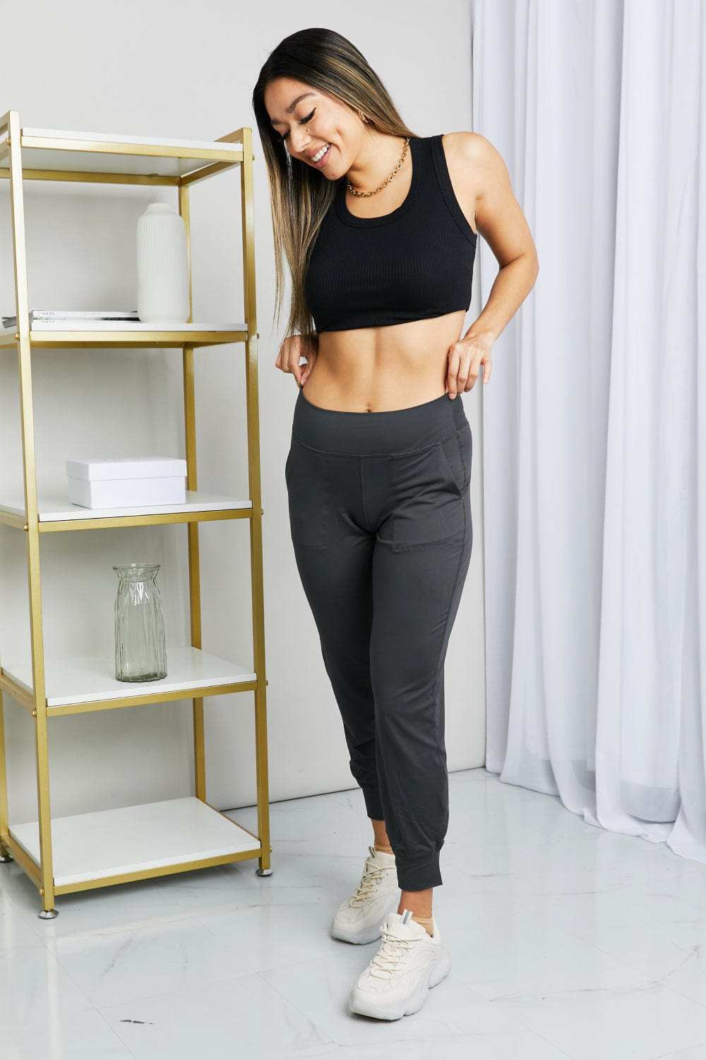 Leggings Depot Full Size Wide Waistband Cropped Joggers - Trendsi - Flyclothing LLC