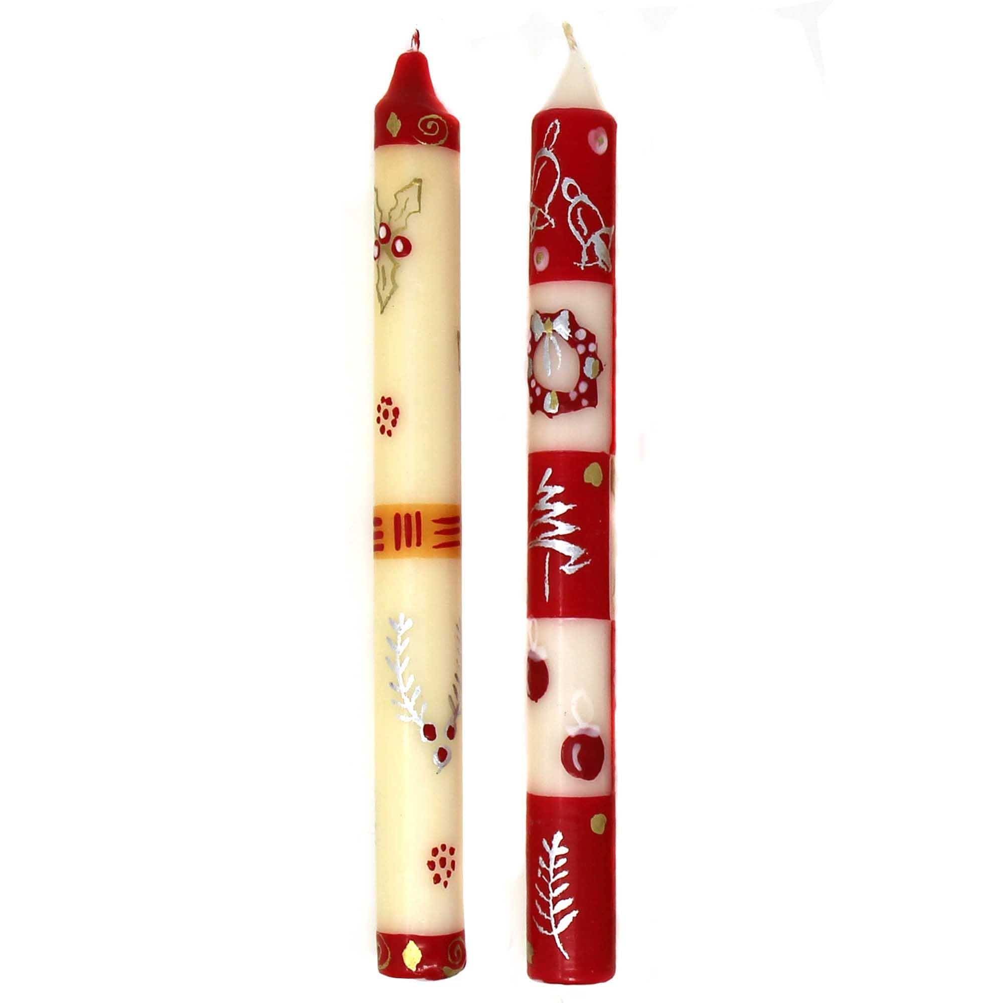 Tall Hand Painted Candles - Pair - Kimweta Design - Nobunto - Flyclothing LLC