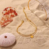 Heart Shape Double-Layered Anklet - Trendsi - Flyclothing LLC