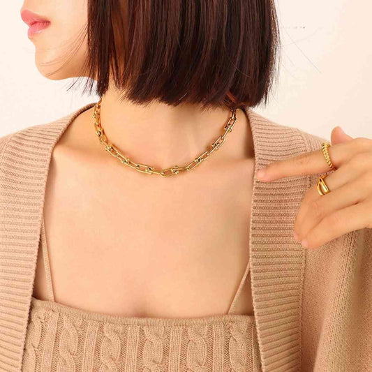 Chunky Chain Titanium Steel Necklace - Trendsi