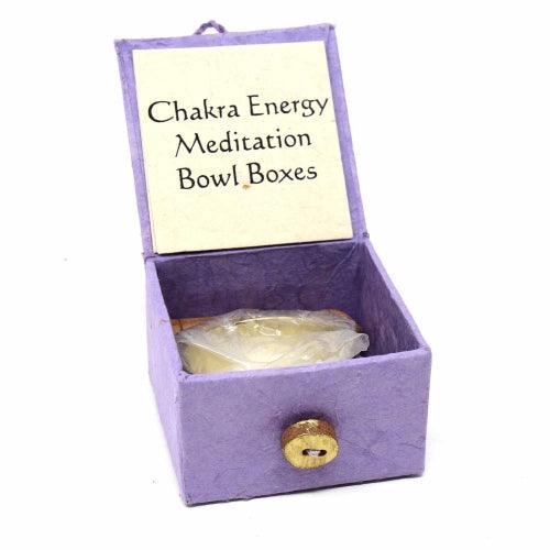 Mini Meditation Bowl Box: 2" Crown Chakra - DZI (Meditation) - Flyclothing LLC