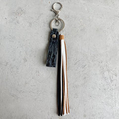 Genuine Leather Tassel Keychain - Trendsi