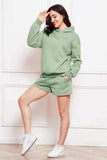 Drop Shoulder Long Sleeve Hoodie and Shorts Set - Trendsi - Flyclothing LLC