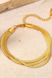 Triple-Layered Snake Chain Bracelet - Trendsi