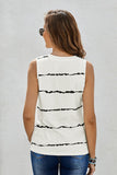 Striped Round Neck Tank - Trendsi