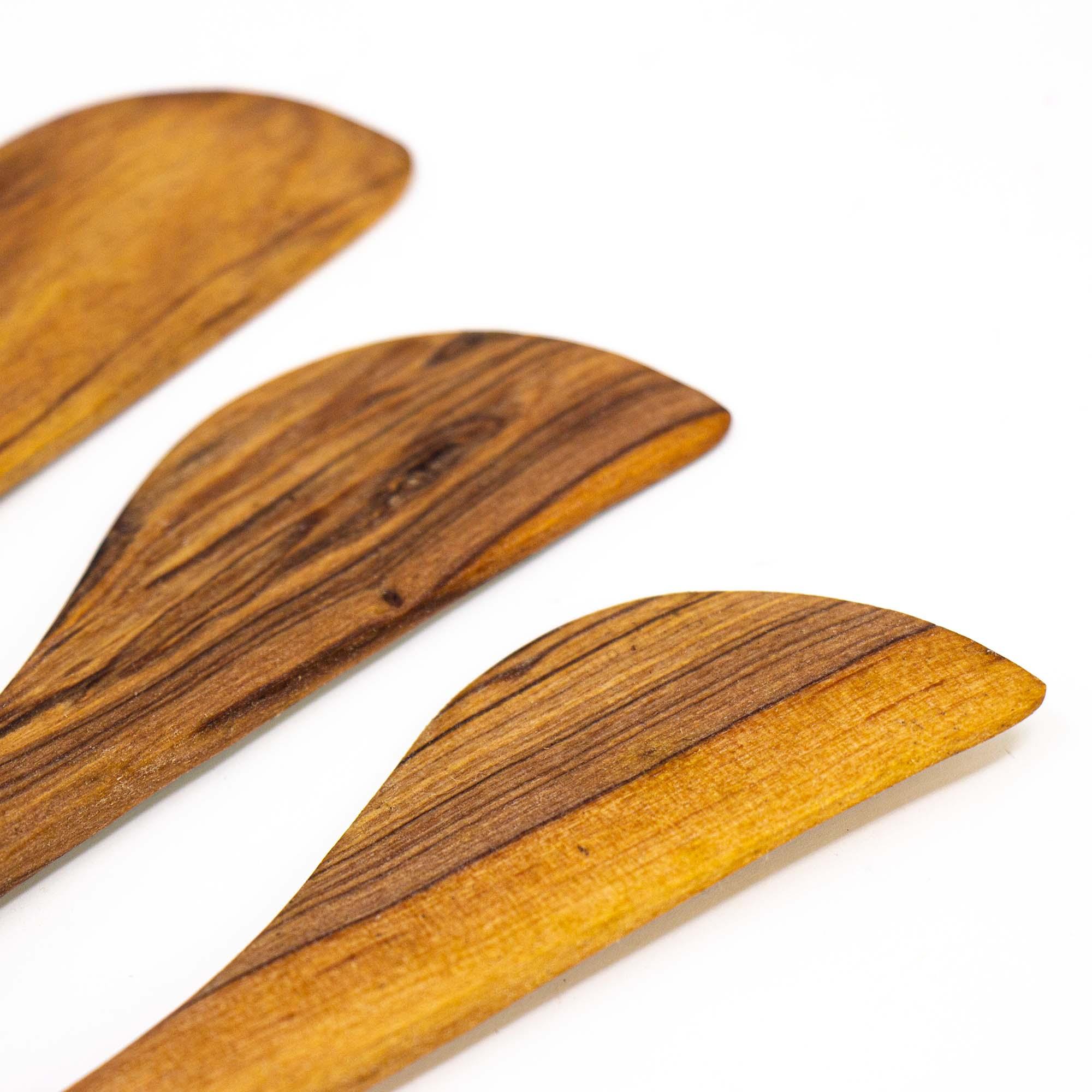 Simple Batik Olive Wood Appetizer Set of 3 (Fork, Spoon, Spreader) - Flyclothing LLC