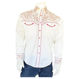 Rockmount Clothing Men's Boot Top Embroidered Western Shirt in Ivory - Rockmount Clothing