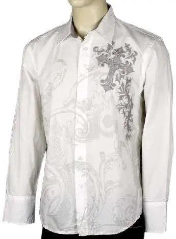 Rebel Spirit Rhinestone Cross Shirt (White) - Rebel Spirit Clothing