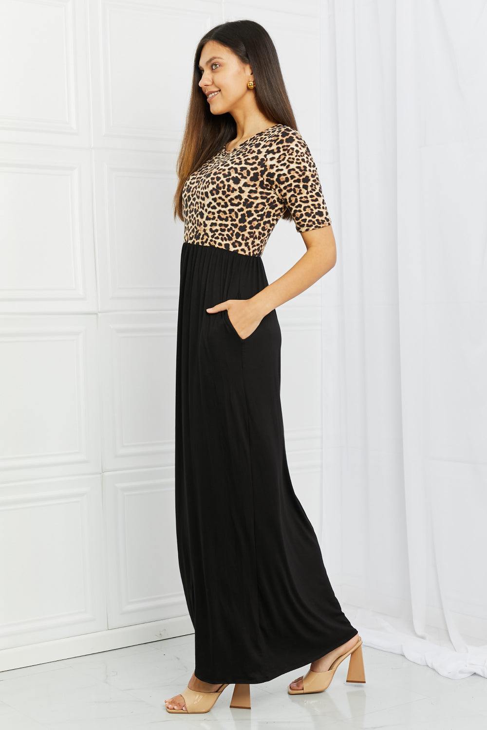 Celeste Essential Full Size Maxi Dress in Leopard - Trendsi