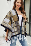 Cloak Sleeve Fringe Detail Poncho - Trendsi - Flyclothing LLC