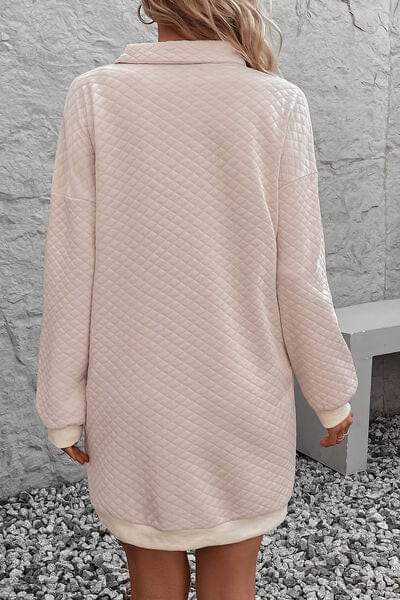 Johnny Collar Dropped Shoulder Dress - Trendsi - Flyclothing LLC