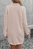 Johnny Collar Dropped Shoulder Dress - Trendsi