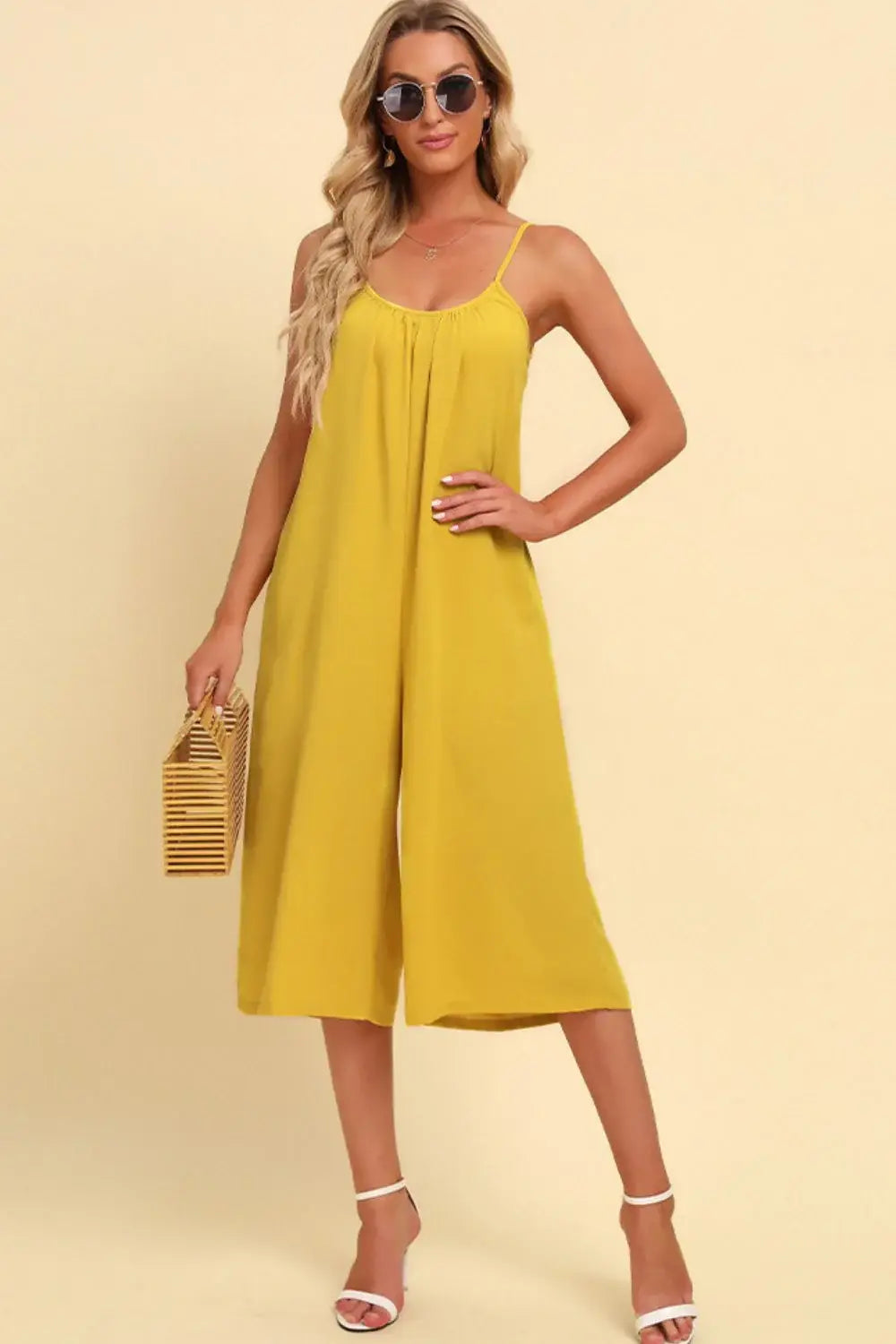 Spaghetti Strap Scoop Neck Jumpsuit - Trendsi - Flyclothing LLC
