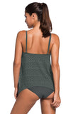 Full Size Spaghetti Strap Scoop Neck Tankini Set - Trendsi