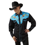 Men's 2-Tone Space Cowboy Embroidered Western Shirt - Rockmount Clothing
