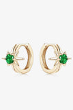 Lab-Grown Emerald Huggie Earrings - Trendsi