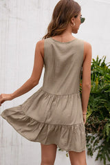 Tassel Tie Lace Trim Sleeveless Dress - Trendsi - Flyclothing LLC