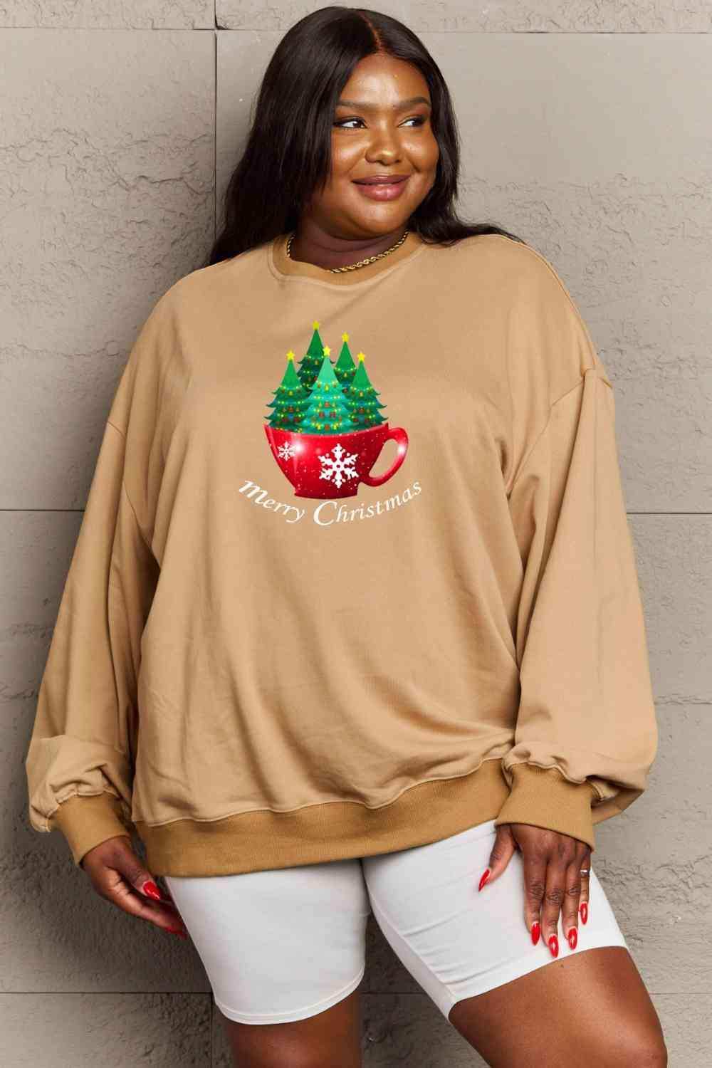 Simply Love Full Size MERRY CHRISTMAS Graphic Sweatshirt - Trendsi - Flyclothing LLC