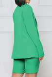 Long Sleeve Blazer and Shorts Set - Trendsi - Flyclothing LLC