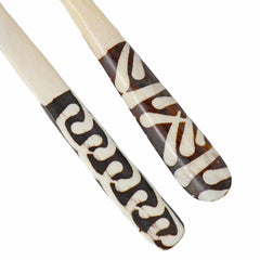 Long Batik Bone Appetizer Spoons, Set of 2 - Flyclothing LLC