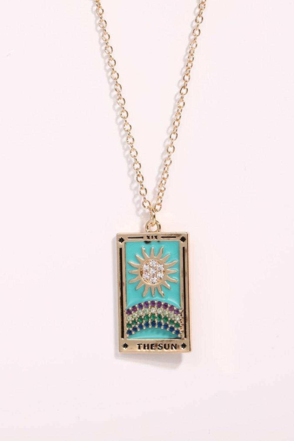 Tarot Card Pendant Stainless Steel Necklace - Trendsi - Flyclothing LLC