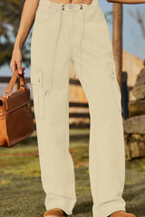 Loose Fit Drawstring Jeans with Pocket - Trendsi - Flyclothing LLC