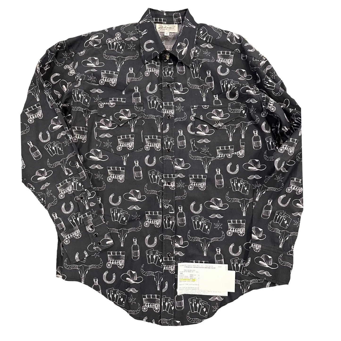 Rockmount Clothing Men's Vintage Black Hat & Horse Shoe Card Western Print - Rockmount Clothing - Flyclothing LLC