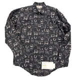 Rockmount Clothing Men's Vintage Black Hat & Horse Shoe Card Western Print - Rockmount Clothing