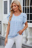 Swiss Dot Round Neck Short Sleeve T-Shirt - Trendsi - Flyclothing LLC