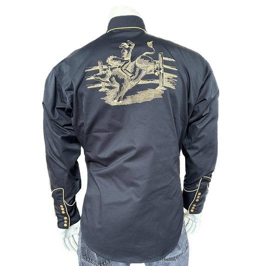 Rockmount Clothing Men's Black Vintage Bull Rider Embroidery - Rockmount Clothing - Flyclothing LLC