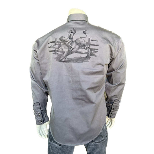 Rockmount Clothing Men's Grey Vintage Bull Rider Embroidery - Rockmount Clothing - Flyclothing LLC