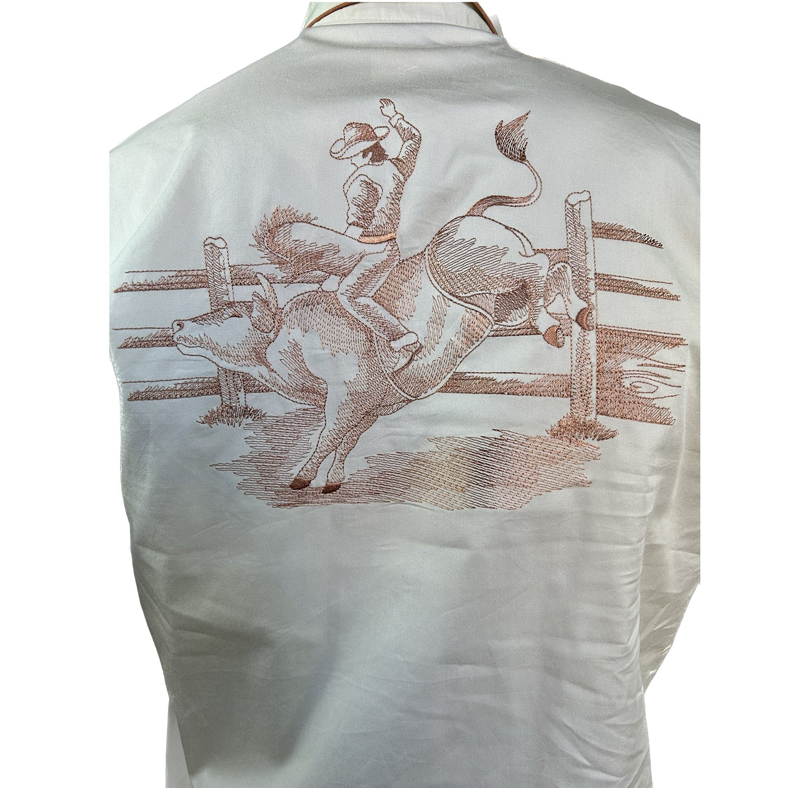 Rockmount Clothing Men's Khaki Vintage Bull Rider Embroidery