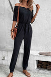 Off-Shoulder Jumpsuit with Pockets - Trendsi - Flyclothing LLC