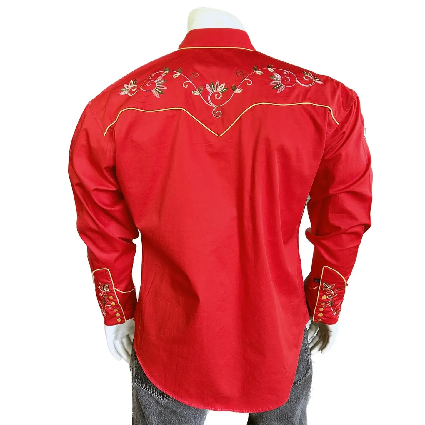 Rockmount Clothing Men's Red Vintage Variegated Floral Embroidery - Rockmount Clothing - Flyclothing LLC