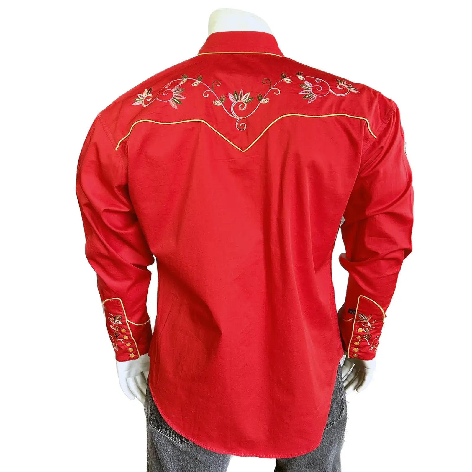 Rockmount Clothing Men's Red Vintage Variegated Floral Embroidery - Rockmount Clothing - Flyclothing LLC
