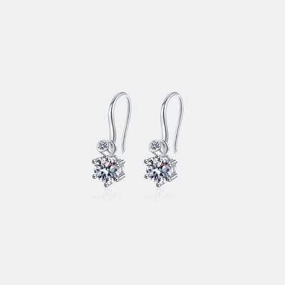 2 Carat Moissanite 925 Sterling Silver Earrings - Trendsi - Flyclothing LLC