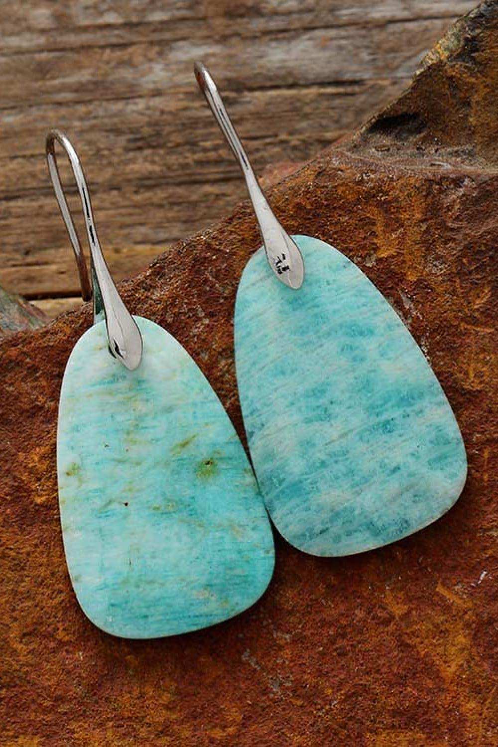 Natural Stone Dangle Earrings - Trendsi - Flyclothing LLC