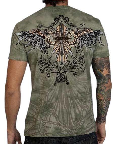 Rebel Spirit Fleur De Lis Wings T-Shirt (Mint) - Flyclothing LLC