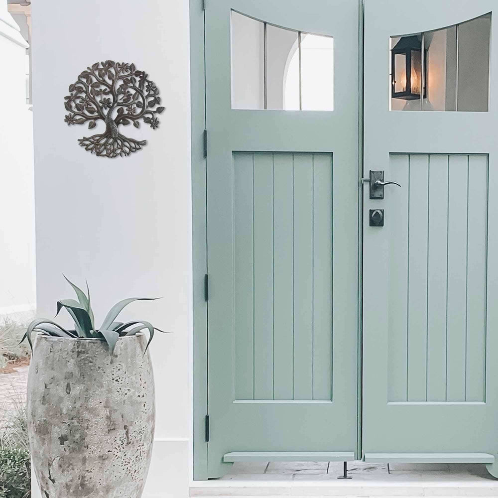 14 inch Tree of Life Dragonfly Metal Wall Art - Croix des Bouquets - Croix des Bouquets - Flyclothing LLC