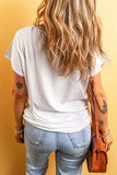 Color Block Round Neck Short Sleeve T-Shirt - Trendsi - Flyclothing LLC