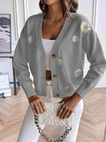 Floral Button Up Cardigan - Trendsi - Flyclothing LLC
