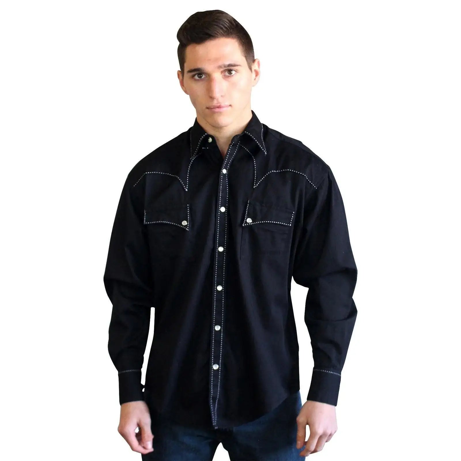 Rockmount Ranch Wear Mens Black Quarter Horse Western Shirt - Rockmount Clothing - Flyclothing LLC