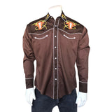 Rockmount Clothing Men's Embroidered 2-Tone Steer Western Shirt in Brown - Rockmount Clothing