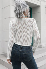Drawstring V-Neck Long Sleeve Knit Top - Trendsi - Flyclothing LLC
