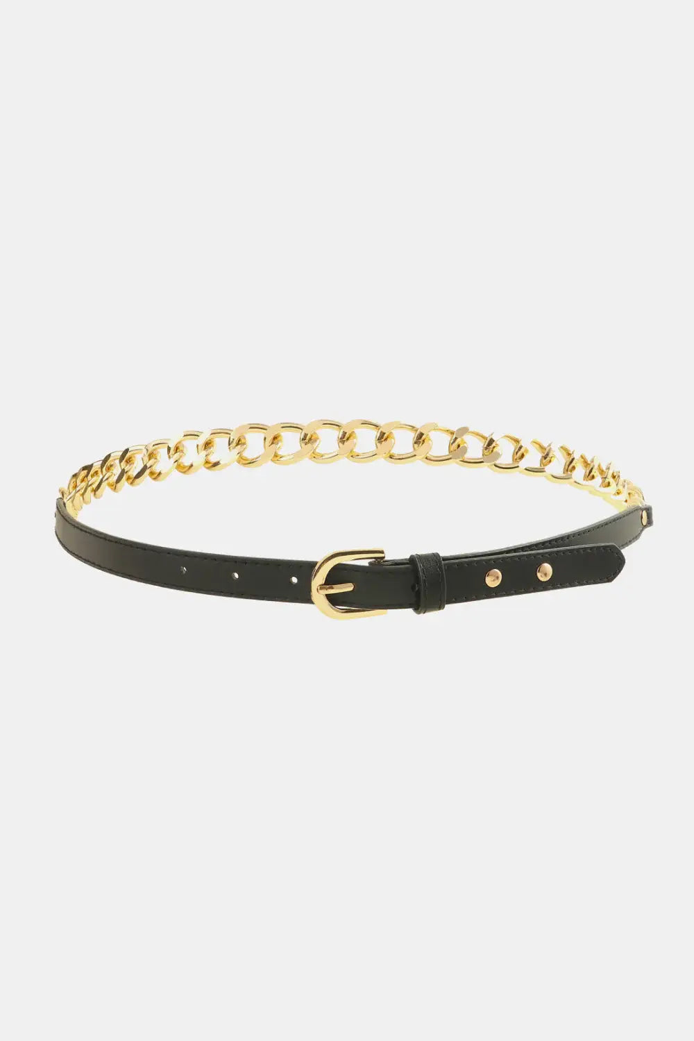 PU Leather Chain Belt - Trendsi - Flyclothing LLC
