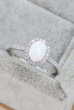 Opal 925 Sterling Silver Halo Ring - Trendsi - Flyclothing LLC