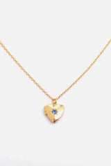 Zircon Heart Shape 14K Gold-Plated Pendant Necklace - Trendsi - Flyclothing LLC