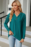 V-Neck Long Sleeve T-Shirt - Trendsi - Flyclothing LLC