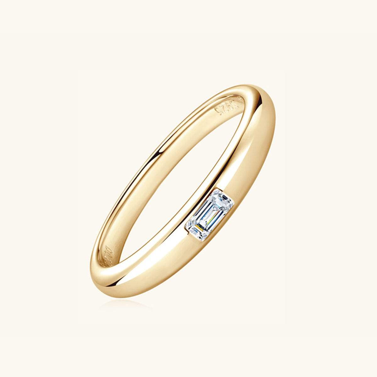925 Sterling Silver Inlaid Moissanite Ring - Trendsi - Flyclothing LLC